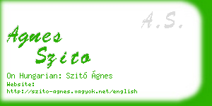 agnes szito business card